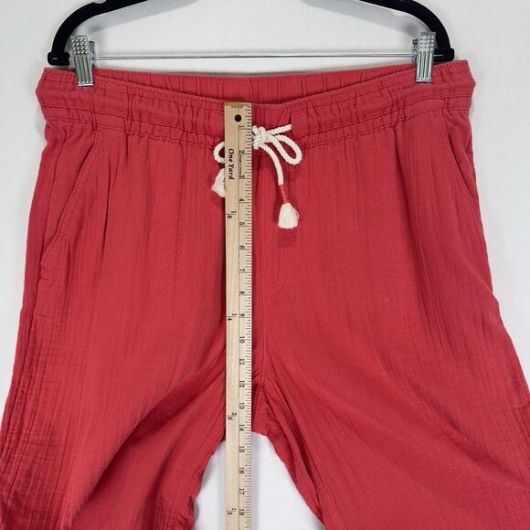 Old Navy Pants Womens Large Pink Gauzy Cotton Wide Leg Beachy Resort Summer Crop - Picture 13 of 15